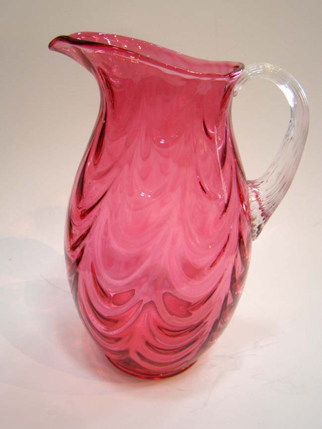 A fine vintage Cranberry glass pitcher